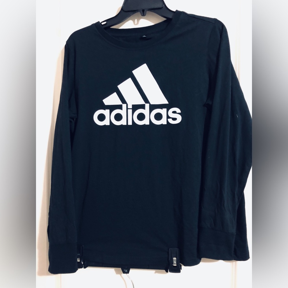 Adidas Black and White Long Sleeve Tee - Picture 2 of 9